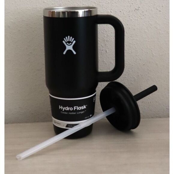 Hydro Flask 888-58 Black 24 oz Insulated Travel Tumbler w/Handle, Straw & Lid - Picture 8 of 11